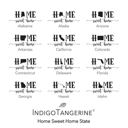 Home Sweet Home (with State) - Custom Canvas Tote Bag