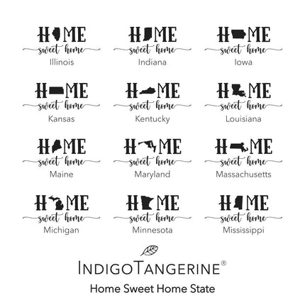 Home Sweet Home (with State) - Custom Canvas Tote Bag