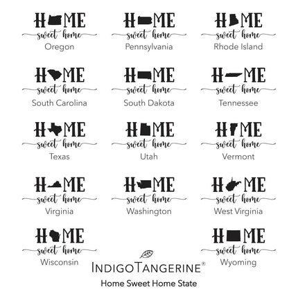 Home Sweet Home (with State) - Custom Canvas Tote Bag