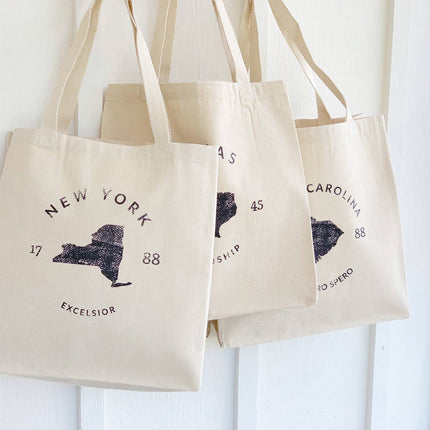 State Badge and Motto - Custom Canvas Tote Bag