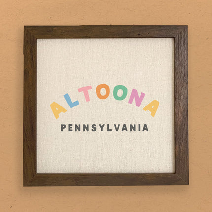 Colorful City/State - Custom Framed Sign