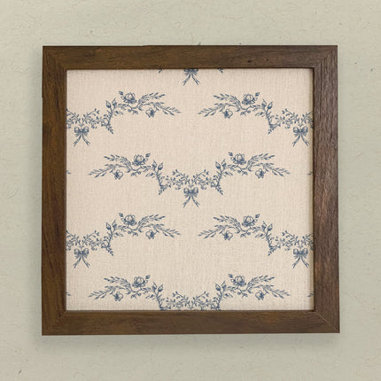 Floral Bow Toile - Spring Framed Sign