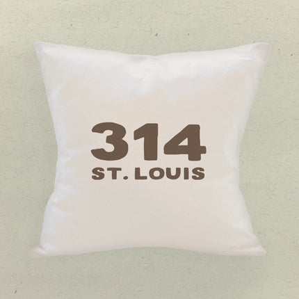 Bold Area Code and City - Custom Square Canvas Pillow