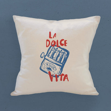 La Dolce Vita Sardines - Square Canvas Pillow