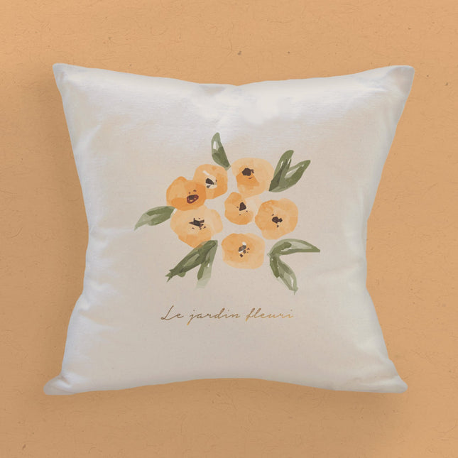 Le Jardin Fleuri Yellow - Spring Square Canvas Pillow
