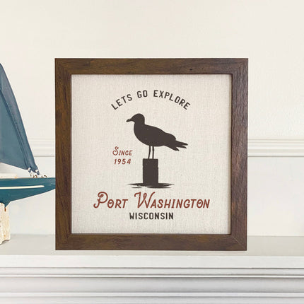 Let's Go Explore w/ City and State - Custom Framed Sign