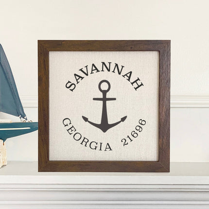 Anchor w/ City and State - Custom Framed Sign