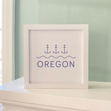 Three Anchors w/ State - Custom Framed Sign