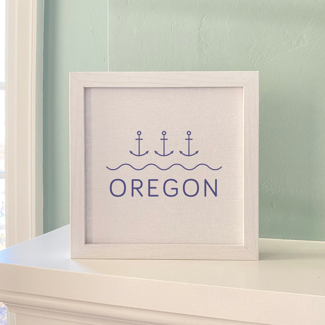Three Anchors w/ State - Custom Framed Sign