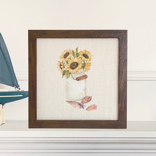 Sunflowers and Seashells - Framed Sign