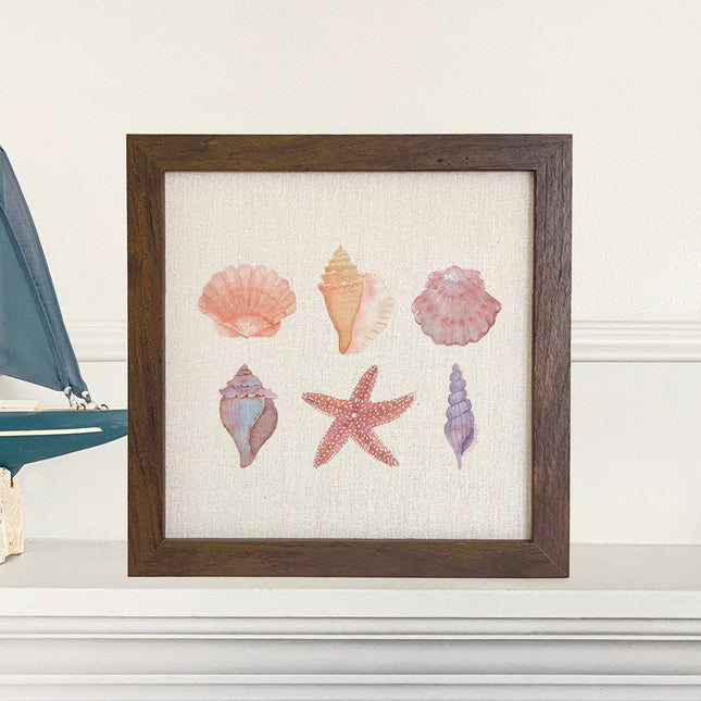 Watercolor Shells - Framed Sign