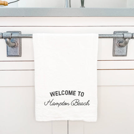 Welcome to Beach - Custom Cotton Tea Towel