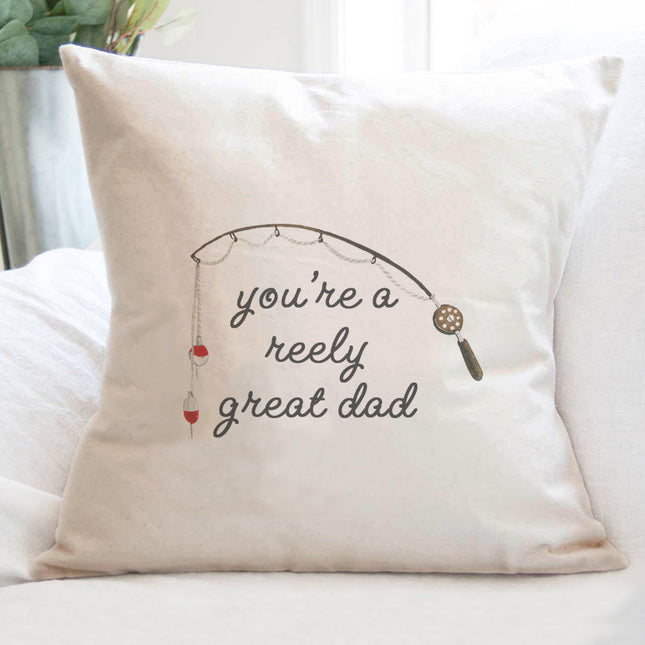 Reely Great Dad - Father's Day Square Canvas Pillow
