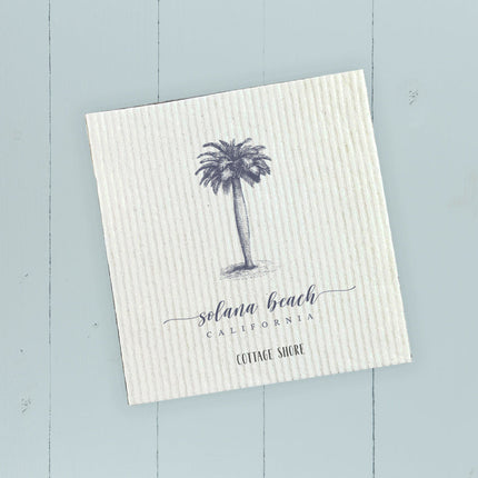 Palm Tree w/ City, State - Custom Swedish Dish Cloth