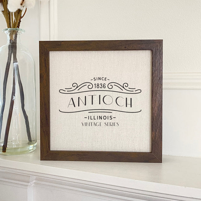 Vintage Marquee City State Est - Custom Framed Sign