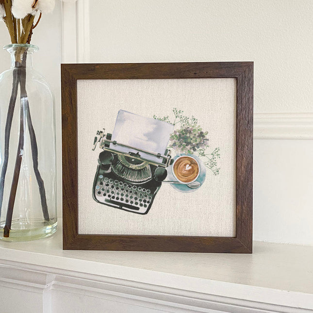 Typewriter Coffee - Framed Sign
