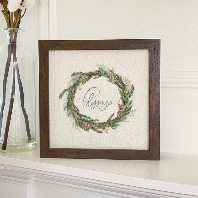 Blessings Wreath - Framed Sign