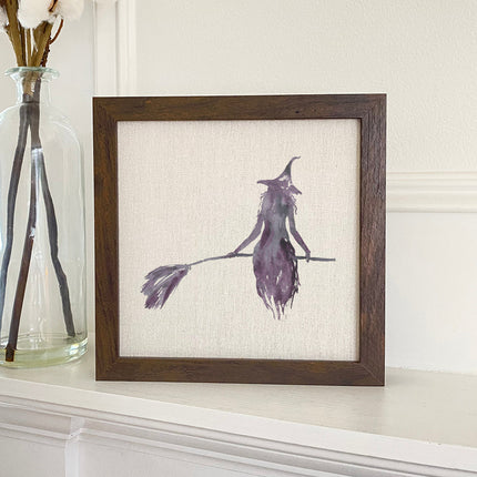Witch Silhouette - Customizable Framed Sign