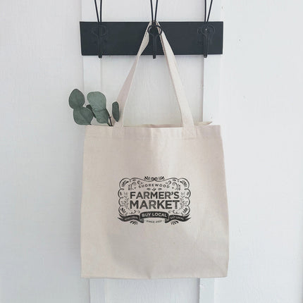 Vintage Farmers Market w/ City Est - Custom Canvas Tote Bag