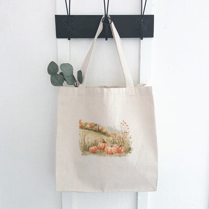 Pumpkin Landscape - Customizable Canvas Tote Bag