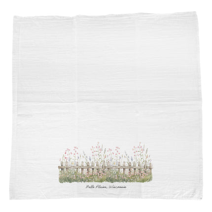 Spring Fence - Custom Cotton Tea Towel