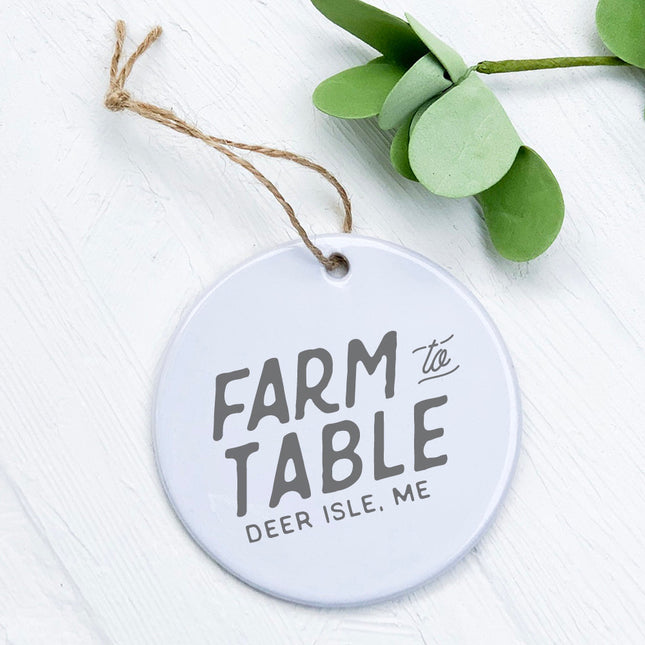 Farm to Table w/ City, State - Custom Ornament