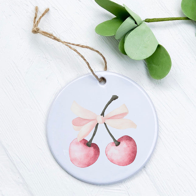 Cherries with a Bow - Valentine's Day Ornament