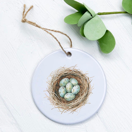 Watercolor Robins' Nest - Spring Ornament