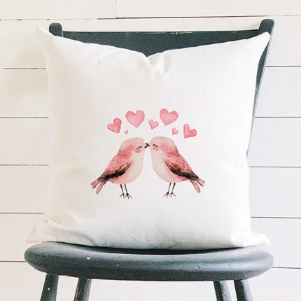 Love Birds - Valentine's Day Square Canvas Pillow
