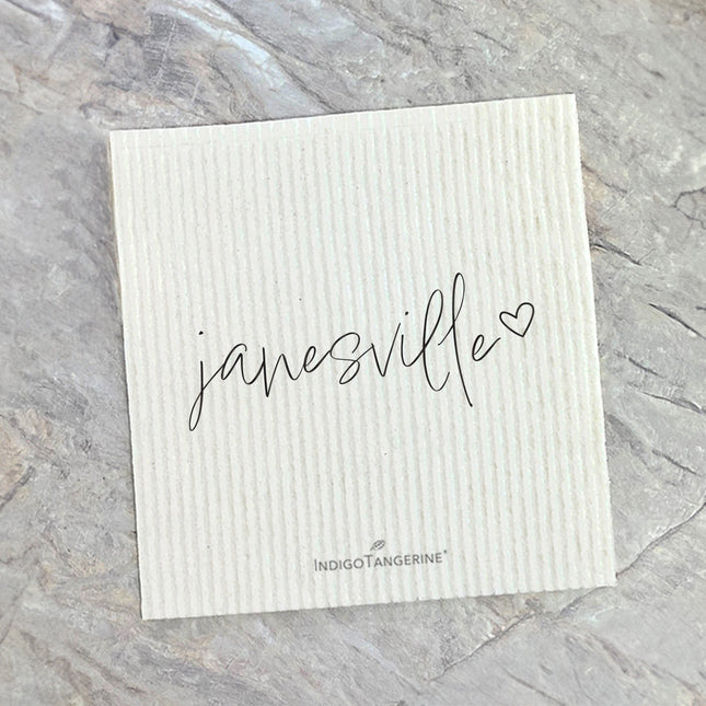 Cursive Heart - Custom Swedish Dish Cloth