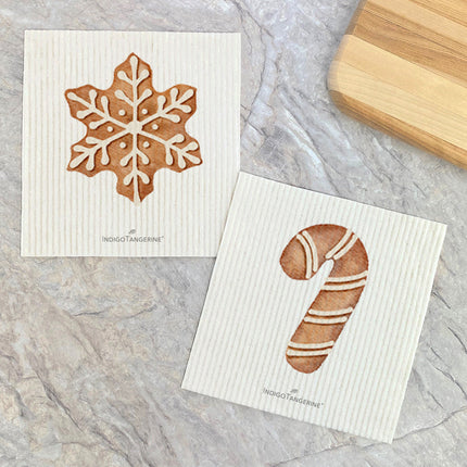 Gingerbread Cookies - 2pk Swedish Dish Cloth