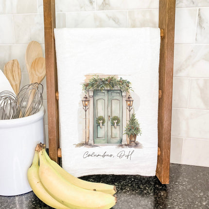 Lamp Post Welcome - Custom Cotton Tea Towel