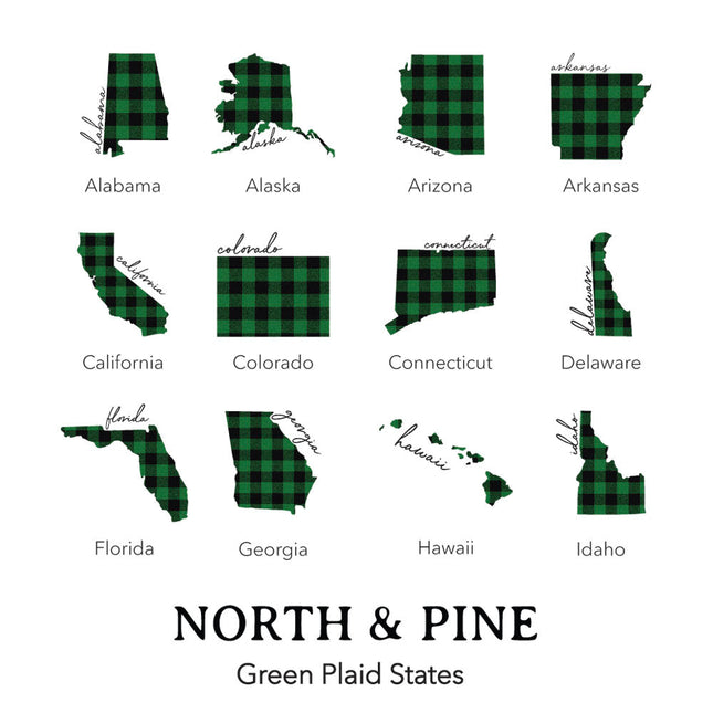 Green Plaid State - Custom Square Canvas Pillow