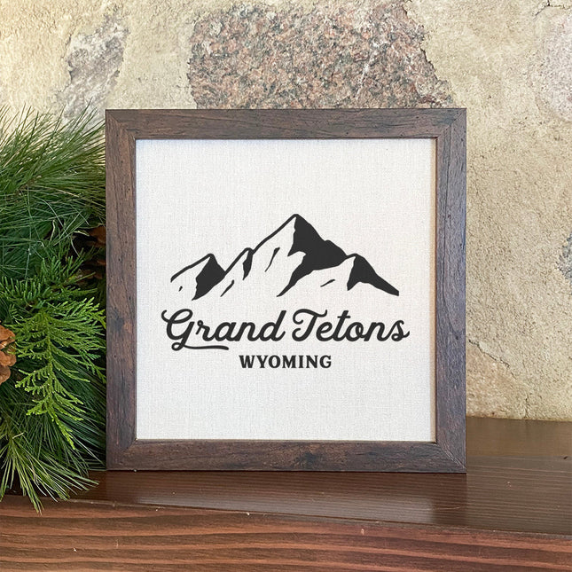 Mountain Silhouette w/ City, State - Custom Framed Sign