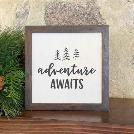 Adventure Awaits (Trees) - Framed Sign