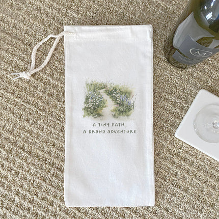 A Tiny Path - Spring Canvas Wine Bag