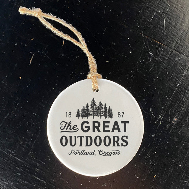 Great Outdoors w/ City, State - Custom Ornament