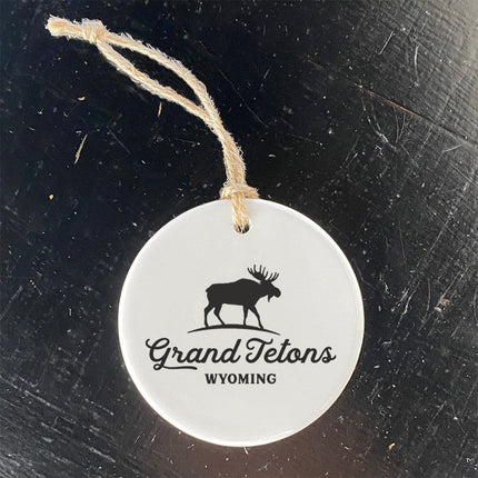 Moose Silhouette w/ City, State - Custom Ornament