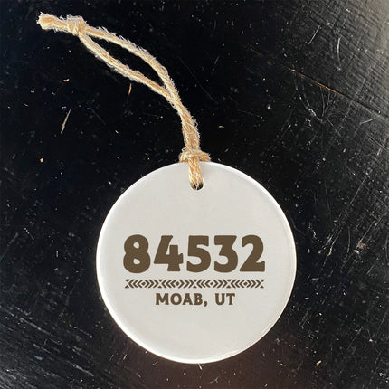 Western Zip Code w/ City State - Custom Ornament