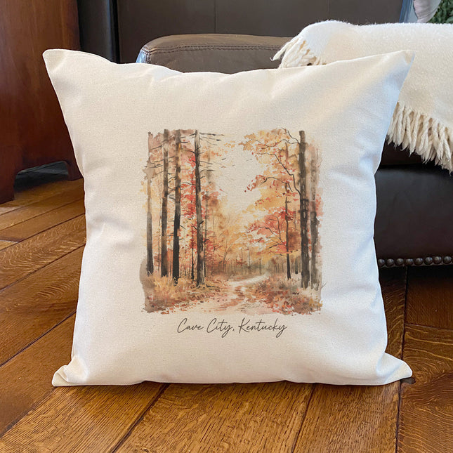 Fall Hike - Custom Square Canvas Pillow