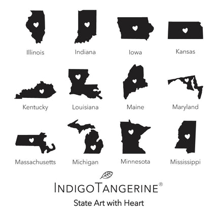 State w/ Heart - Custom Ornament