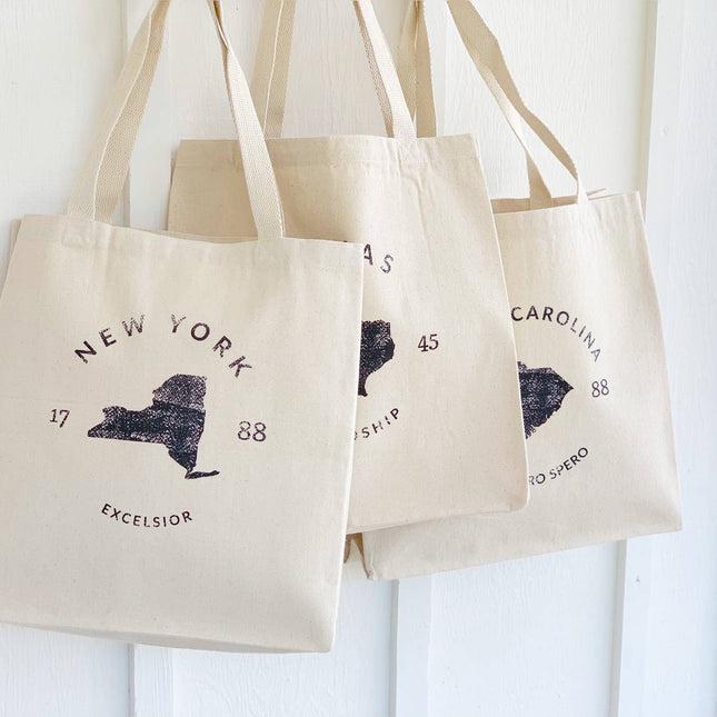 State Badge and Motto - Custom Canvas Tote Bag