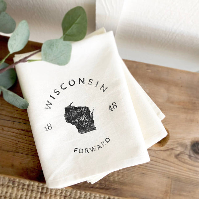 State Badge and Motto - Custom Cotton Tea Towel