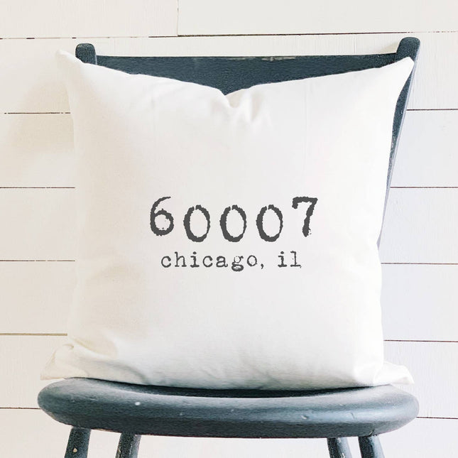 Zip Code - Custom Square Canvas Pillow