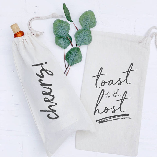 Toast to the Host - Canvas Wine Bag