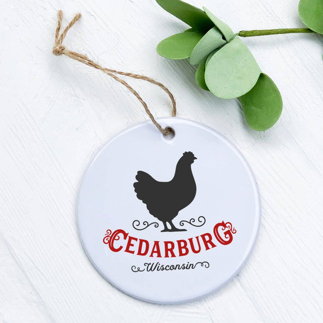 Vintage Icon (Chicken) City/State - Custom Ornament