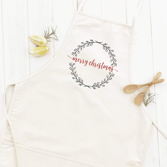 Merry Christmas Wreath - Women's Apron