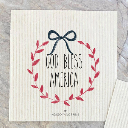 God Bless America Wreath, Pickup - Swedish Dish Cloth