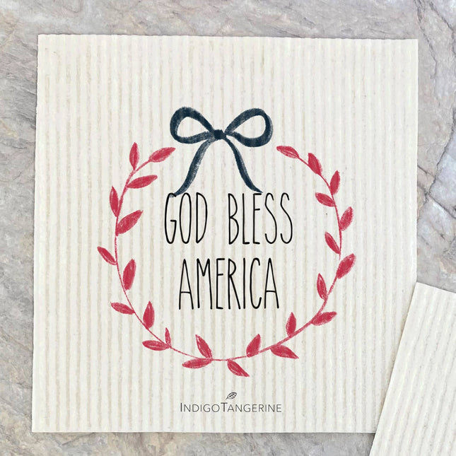 God Bless America Wreath, Pickup - Swedish Dish Cloth