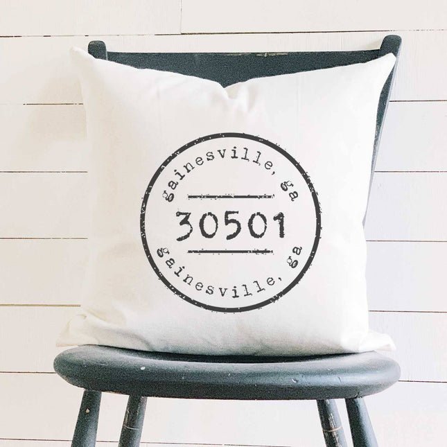 Postmark Stamp - Custom Square Canvas Pillow